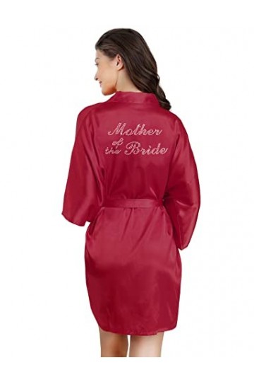 EPLAZA femmes taille unique argent strass mariée demoiselle dhonneur robes courtes en Satin pour la fête de mariage se prépa