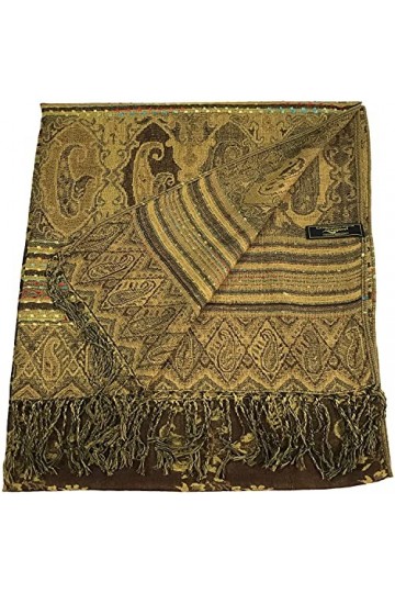 CJ Apparel Marron Foncé Aquarelle Fleur Design Châle écharpe Enveloppe Étole Jeu Secondes