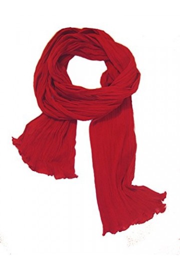 itendance Chèche Écharpe Double Très Long 3 Mètres 100% coton Foulard rouge cerise