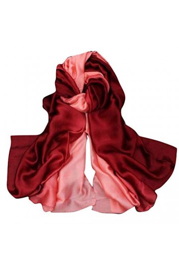 FEOYA - Foulard Femme Soie Simili Doux Satin Confortable Couleur Dégradé Spécial, Châle Écharpe Automne Été Style Élégant Cas