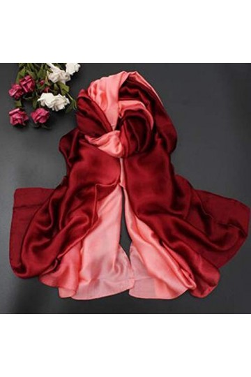 FEOYA - Foulard Femme Soie Simili Doux Satin Confortable Couleur Dégradé Spécial, Châle Écharpe Automne Été Style Élégant Cas