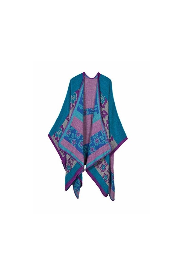 EMMA Femmes Oversize Hiver Poncho Tête Cardigan Couverture Châle Écharpe Plaid Pull