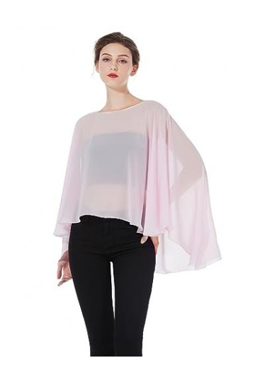 BEAUTELICATE Châle Étole En Mousseline de Soie Léger Cape Poncho Ample De Mariage D’été Soirée Femme Mariée Demoiselle dhonn