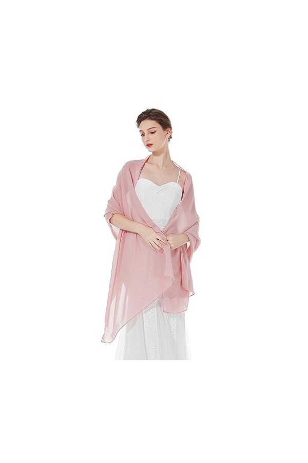 BEAUTELICATE Châle Étole En Mousseline De Soie Écharpe Foulard Léger Pour Mariage D’été Soirée&nbsp;Cérémonie&nbsp;Femme Mariée Demoise