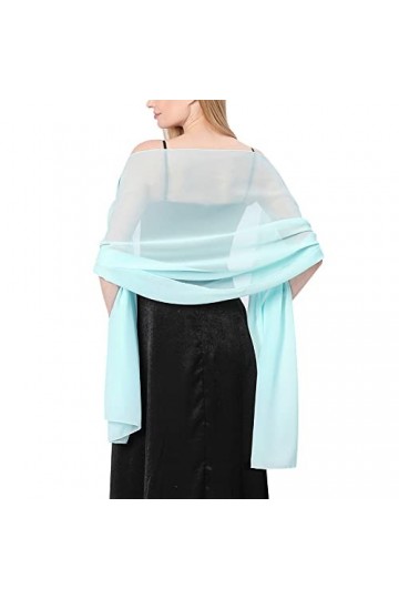 Chale Femme Elegant Mousseline Etoles Femme et doux tulle Mousseline de soie Echarpes Mariage Soirée de gala Foulard