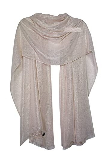 GFM Écharpe de soirée scintillante pour femme, or rose blanc- SCF-X17-sfdrsn 