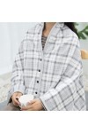 Buicare Poncho Femme Cape Cardigan en Flanelle Châle Ouvert Devant à Boucles Écharpe Couverture Chaude Automne/Hiver Châleure