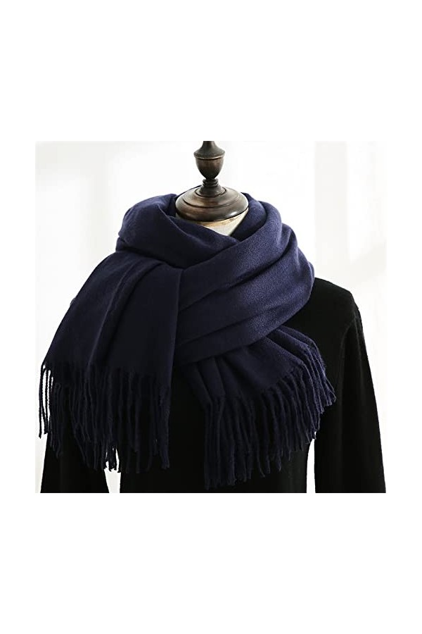 Femme Écharpe Tissée Grande Écharpe Longue en Imitation Cachemire Large Écharpe Etoleavec Franges Élégante Écharpe dhiver Mo