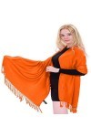 CJ Apparel Orange Couleur Unie Châle écharpe étole Wrap Châles Pashminas Nouvelle