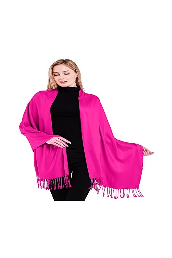 CJ Apparel Rose Chaud Couleur Unie Châle écharpe étole Wrap Châles Pashminas Nouvelle
