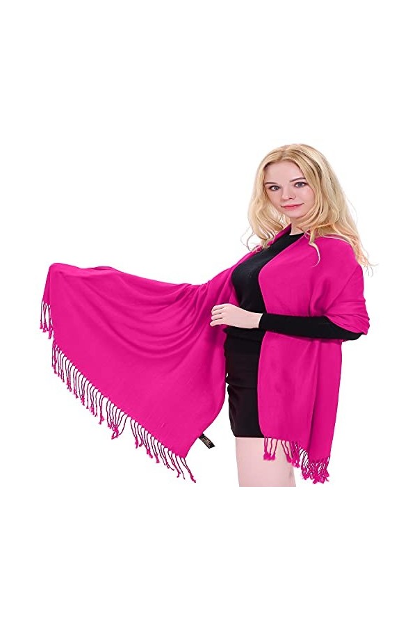 CJ Apparel Rose Chaud Couleur Unie Châle écharpe étole Wrap Châles Pashminas Nouvelle