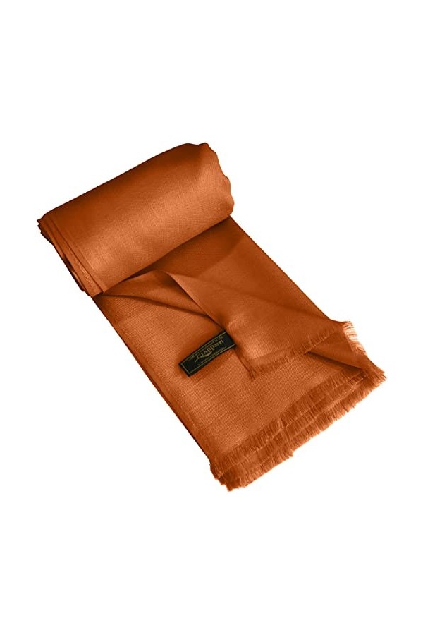 CJ Apparel Foulard à franges Seconds couleur unie - Pashmina, orange brûlé, taille unique