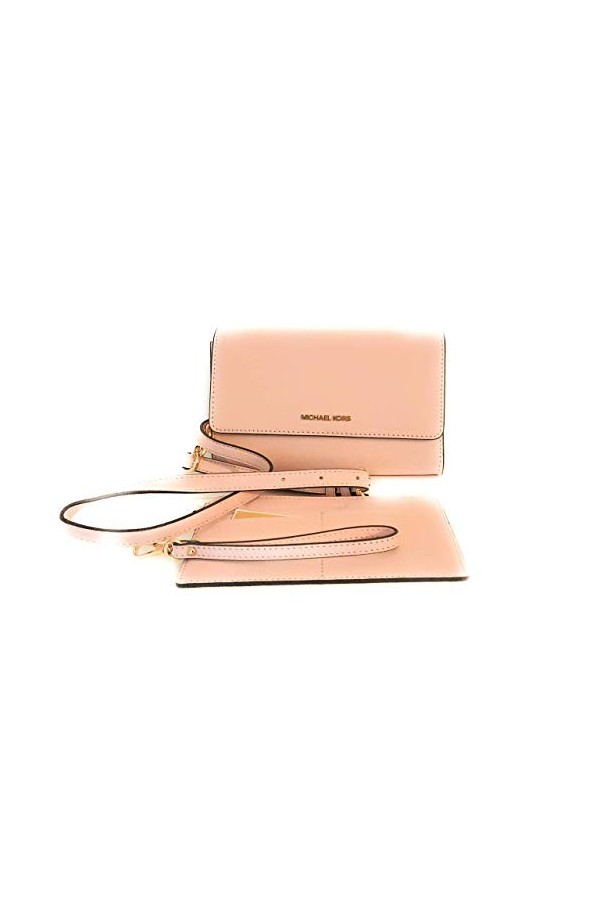 Michael Kors sac pochette bandoulière cuir saumon rose 21x14x4cm neuf