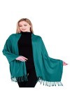 CJ Apparel Teal Vert Solide Couleur Unie Conception Népalaise Châle écharpe étole Wrap Châles Pashminas Nouvelle