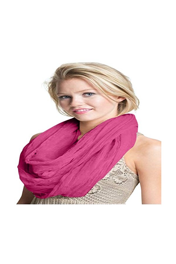 CJ Apparel Fuchsia Rose Mobius Infinity Scarf Secondes Snood Cowl Tube circulaire Eternity Châle Pashmina NOUVEAU