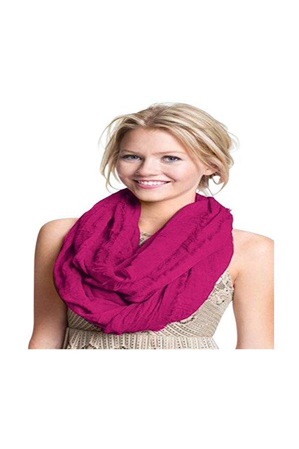 CJ Apparel Fuchsia Rose Mobius Infinity Scarf Secondes Snood Cowl Tube circulaire Eternity Châle Pashmina NOUVEAU