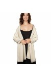 SWAT PANY Pashmina Châles et Châles pour Robes de Soirée Crème Châle de Mariage Écharpe Hiver Grand Châle Doux pour Femmes