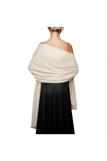 SWAT PANY Pashmina Châles et Châles pour Robes de Soirée Crème Châle de Mariage Écharpe Hiver Grand Châle Doux pour Femmes