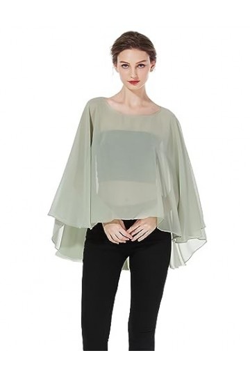 BEAUTELICATE Châle Étole En Mousseline de Soie Léger Cape Poncho Ample De Mariage D’été Soirée Femme Mariée Demoiselle dhonn