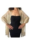Central Chic Châle scintillant pour femme pour mariage, bal, soirée, fête - Or - Taille unique