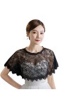 Châle en dentelle pour femme Noir