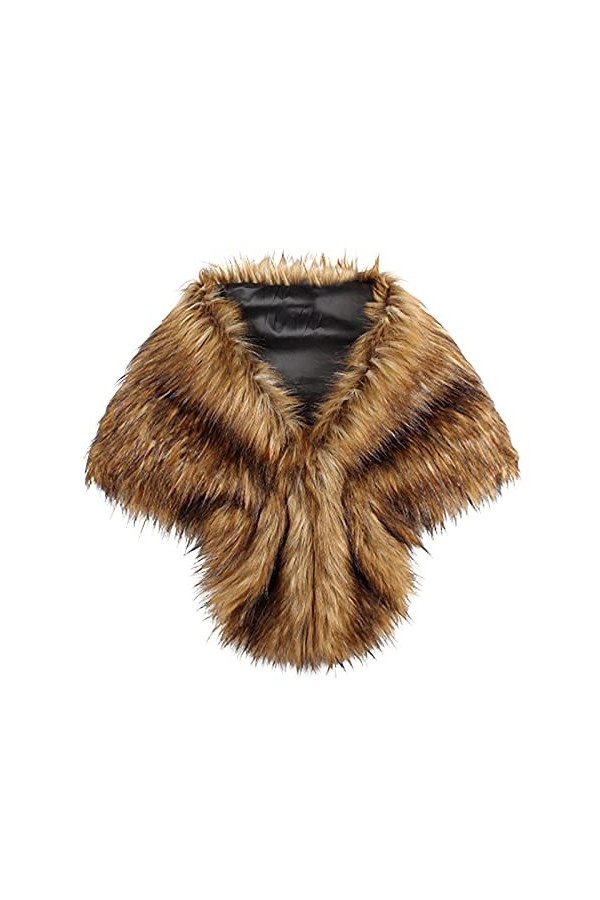 ZEZKT Femmes Faux Fourrure Poncho Cape, Spring Automne Faux Faux Fourrure Chauve-souris Batwing Tops Soleil Wrap Soirée Parti