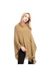 Proumhang Pull Poncho à Capuche pour Femme,Chandail à Capuchon en Tricot avec Pompon,Cape Poncho avec châle pour Femme,Châles
