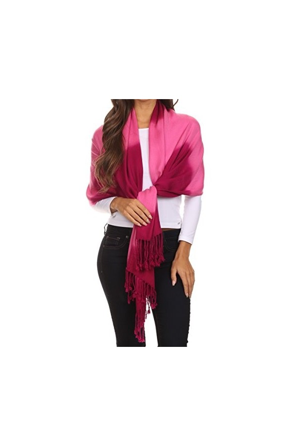 Sakkas CHS156 Vicki Trendy Ombre Pashmina/Châle/Pèlerine/Étole Rayé Tie Dye - Chocolat - One Size