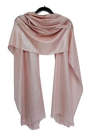 GFM Écharpe de soirée scintillante pour femme. Baby Rose Argente - SCF-X17-bglbch 