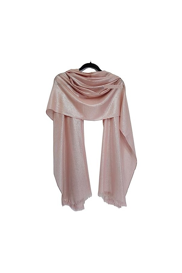 GFM Écharpe de soirée scintillante pour femme. Baby Rose Argente - SCF-X17-bglbch 