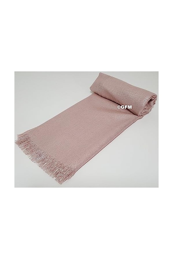 GFM Écharpe de soirée scintillante pour femme. Baby Rose Argente - SCF-X17-bglbch 