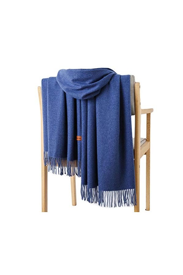 GFM châle à texture cachemire pour lautomne et lhiver -S1-Denim Bleu - FS-D-1601-JNSNL 