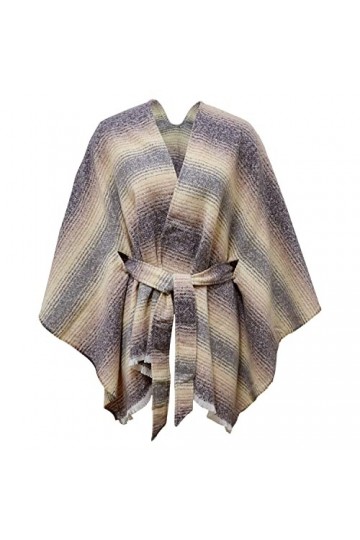 Rayson Poncho Châle Elégant Ouvert Femme Chaud Épaissie Hiver Grand Taille Poncho Cape Tartan Style Manteau Automne Hiver Cha