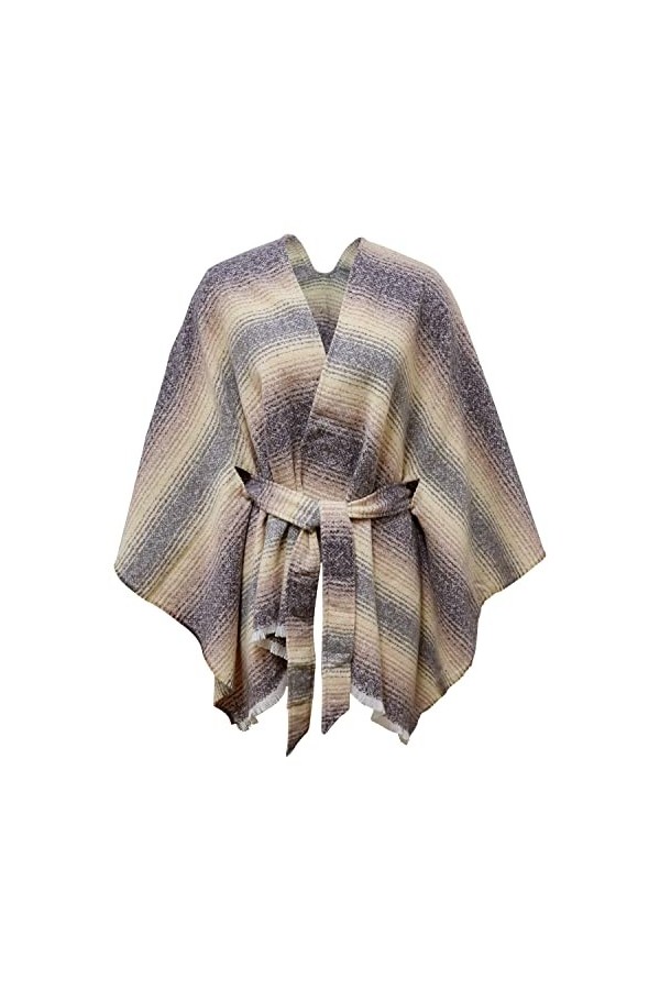 Rayson Poncho Châle Elégant Ouvert Femme Chaud Épaissie Hiver Grand Taille Poncho Cape Tartan Style Manteau Automne Hiver Cha