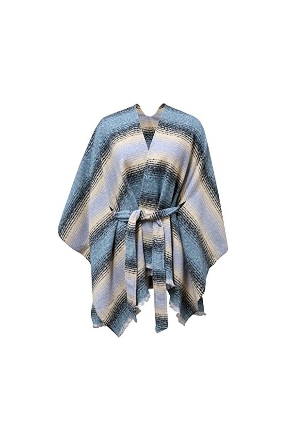 Rayson Poncho Châle Elégant Ouvert Femme Chaud Épaissie Hiver Grand Taille Poncho Cape Tartan Style Manteau Automne Hiver Cha