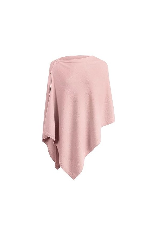 PULI Femme Bouton tricoté Poncho Couverture Châle Cape Cardigan Wrap Écharpe Taille Unique