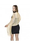 Basic Sense Châle métallique – Châle étincelant pour soirée et mariage pour femme, doré, taille unique