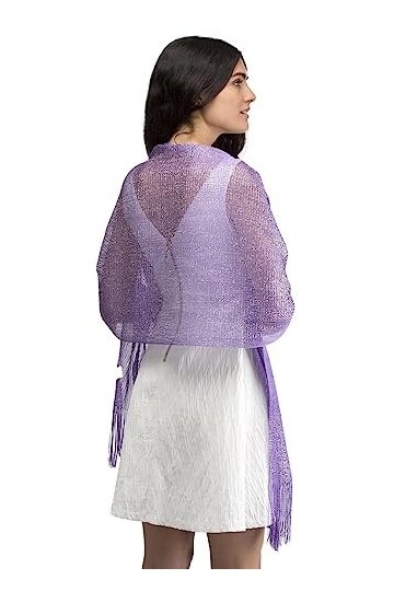 Basic Sense Châle métallique – Paquets étincelants de soirée et de mariage pour femme, violet, taille unique