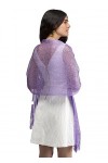 Basic Sense Châle métallique – Paquets étincelants de soirée et de mariage pour femme, violet, taille unique
