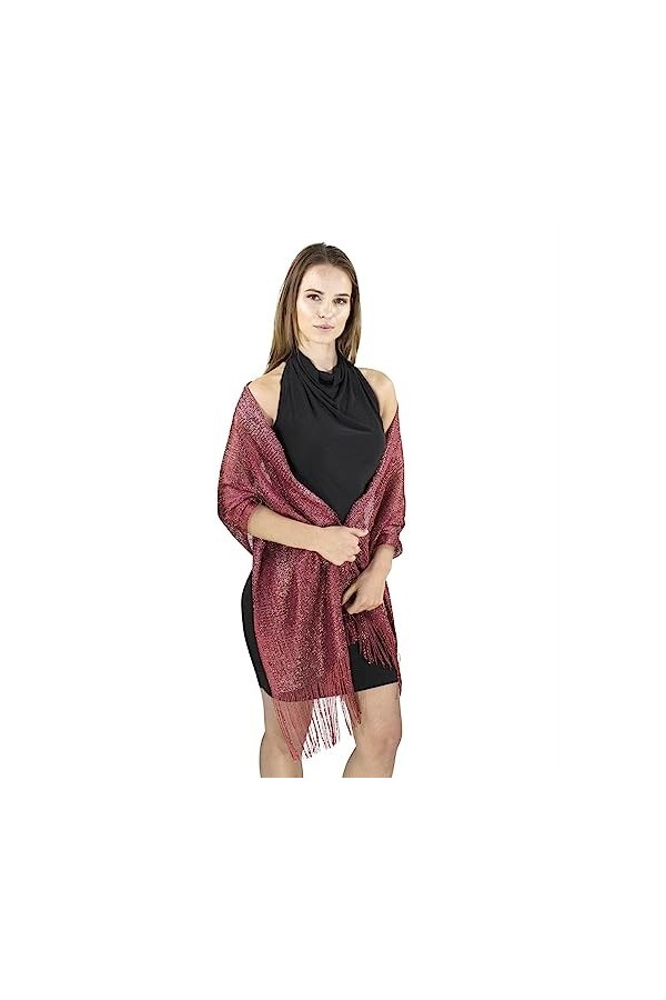 Basic Sense Châle métallique – Paquets étincelants de soirée et de mariage pour femme, violet, taille unique