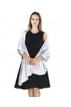 Basic Sense Luxueux châle de qualité supérieure super doux classique uni en satin de soie - Accessoires de fête de mariage, g