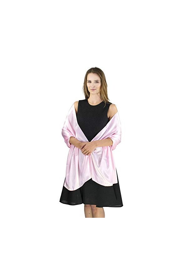 Basic Sense Luxueux châle de qualité supérieure super doux classique uni en satin de soie - Accessoires de fête de mariage, g