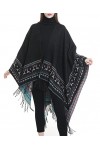 Danfiki Poncho Polaire Femme Châle Cape Rétro Ouvert Femme Hiver Chaud