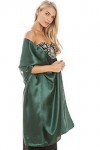 Étole en satin, pour mariage, châle, pashmina, écharpe pour demoiselles dhonneur Vert S-M