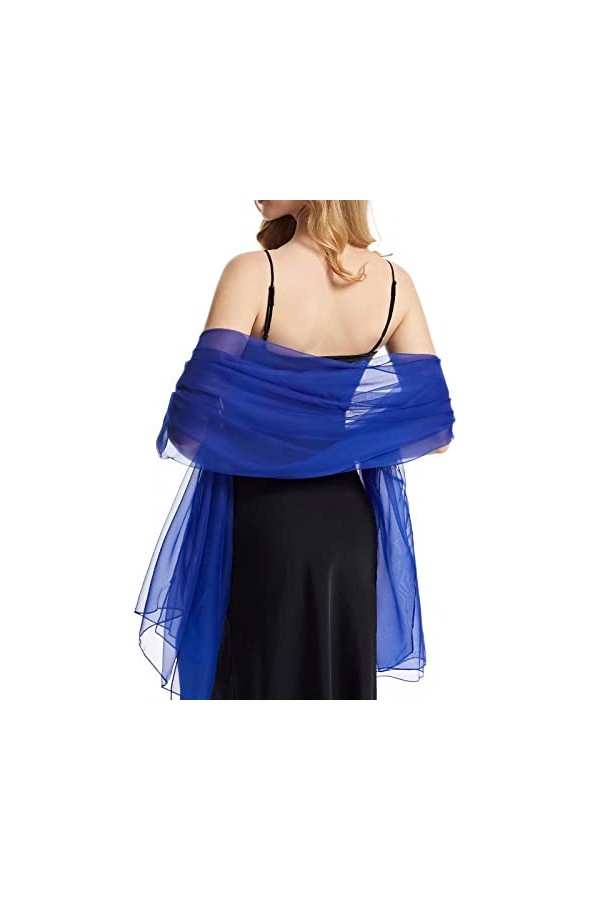 Femme Étole Châle en Mousseline de Soie pour Mariage Soirée Wrap Foulard Pashmina Extra Long de 190 * 135 cm