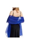 Femme Étole Châle en Mousseline de Soie pour Mariage Soirée Wrap Foulard Pashmina Extra Long de 190 * 135 cm