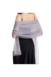 Femme Étole Châle en Mousseline de Soie pour Mariage Soirée Wrap Foulard Pashmina Extra Long de 190 * 135 cm