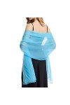 Femme Étole Châle en Mousseline de Soie pour Mariage Soirée Wrap Foulard Pashmina Extra Long de 190 * 135 cm