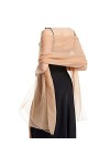 Femme Étole Châle en Mousseline de Soie pour Mariage Soirée Wrap Foulard Pashmina Extra Long de 190 * 135 cm