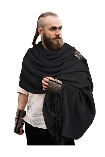 keland Femme Etole Châle Pashmina Foulard en Cachemire pour le Soir Echarpe Surdimensionnée pour lhiver Noir 